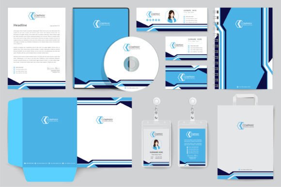 Blue Set of Corporate Identity Templates: A Designer's Practical Toolkit