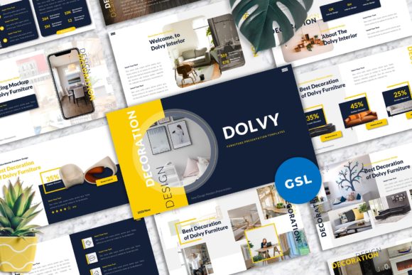 Dolvy - Furniture Googleslide Templates: Crafting Visual Narratives