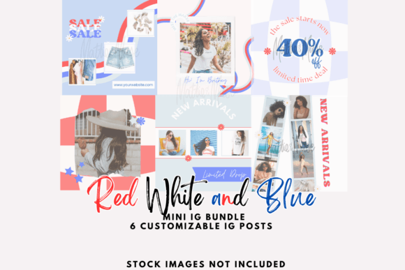 Elevate Your Social Feed with Red White and Blue Mini Social Templates
