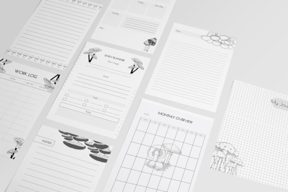 Embrace Forest Whimsy: The Mushrooms Canva Planner Templates