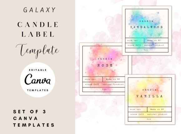 Galaxy Candle Label Templates Editable: Your Custom Canva Design