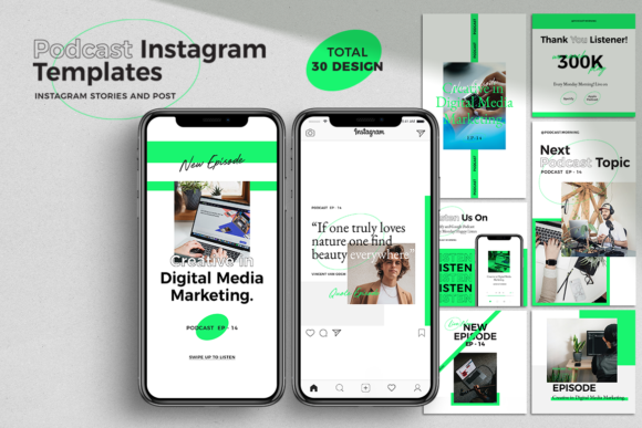 Podcast Instagram Pack Templates for Creators
