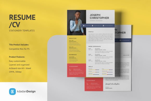 Resume/CV PSD Design Templates Vol 156: A Designer's Toolkit