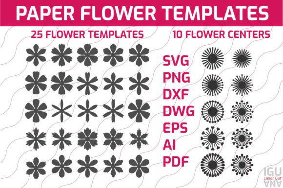 Stunning Paper Flower Templates: SVG, DXF & More