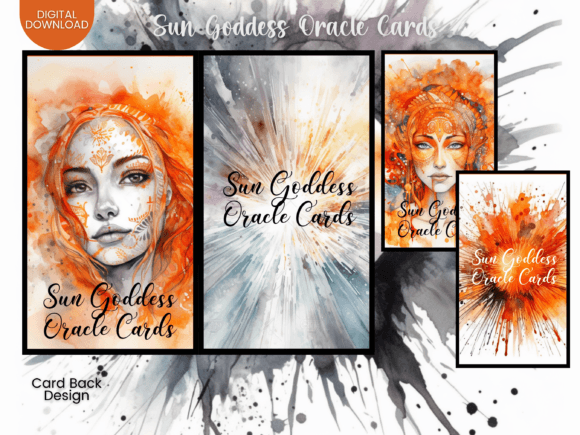 Sun Goddess Oracle Card Templates Orange: Vibrant Creativity